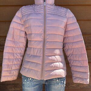 Ci Sono Womens Mauve Puffer Jacket Quilted Lightweight Full Zip M